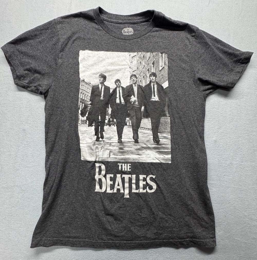 The Beatles Men's Gray Graphic Band T-Shirt